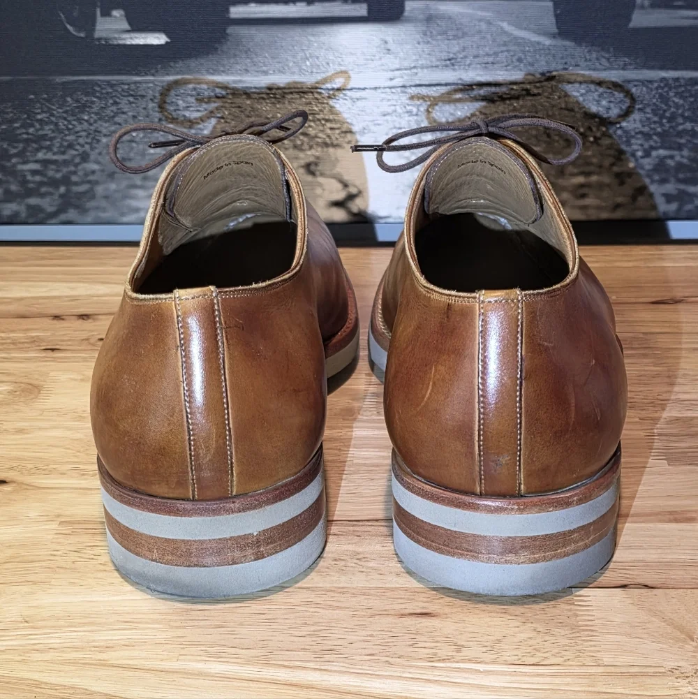 Magnanni Men’s Cognac Patina Leather Derby Hybrid Shoes  Size 13M  Model 21250 - Picture 2 of 4